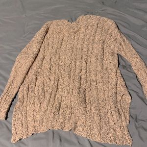Pink/mauve open knit/ cable knit sweater